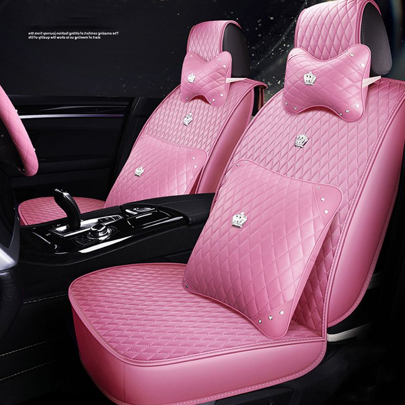 2 cojín del asiento de coche asiento cubiertas delanteras Negro PU Cuero de Imitación con cubierta de reposacabezas 