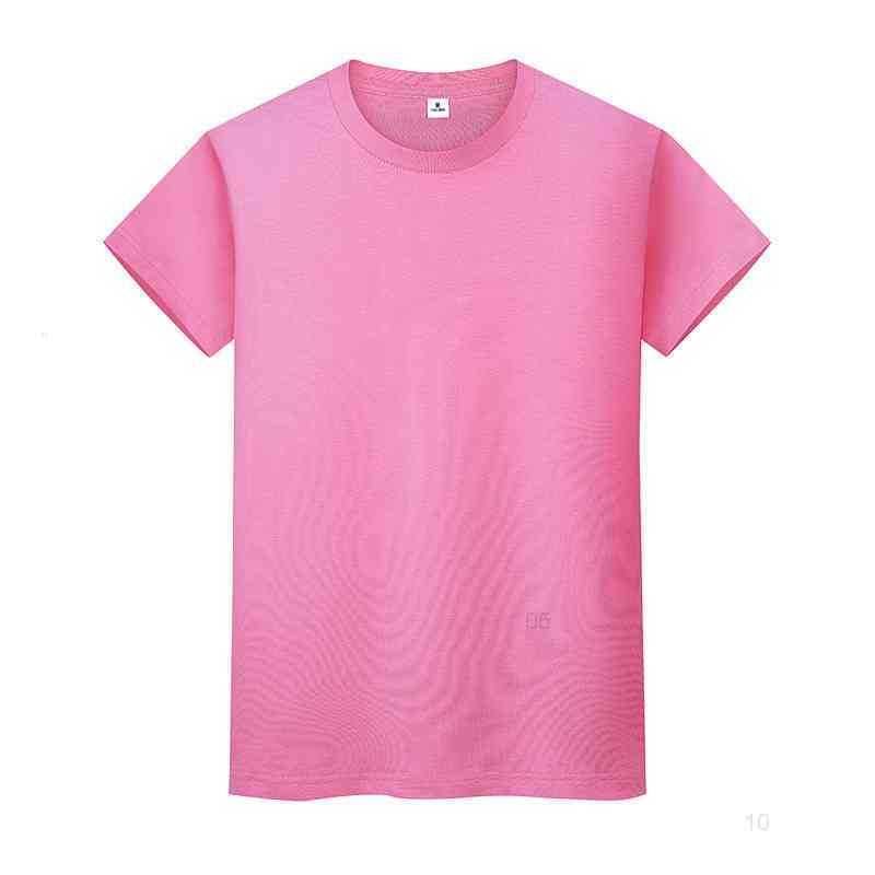 Yuvarlak Boyun Katı Renk T-shirt Yaz Pamuk Dibe Gömlek Kısa Kollu Erkek Ve Bayan Yarım Kollu 6OAVH8BX
