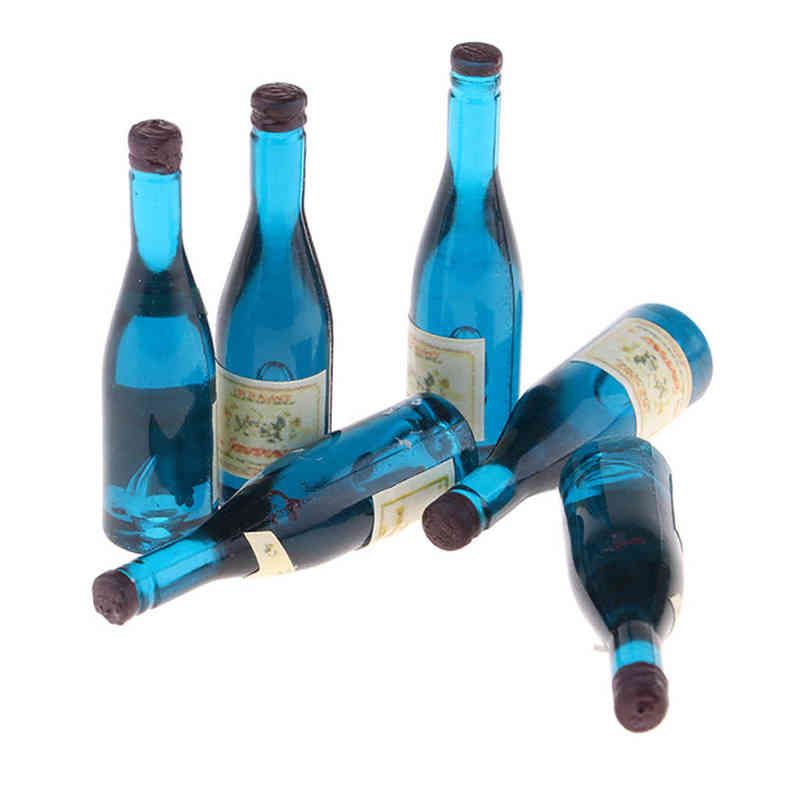 6 piezas de Botellas en Miniatura Cerveza Vino alimentos comestibles 1/12 escenas de vida de Casa de Muñecas 