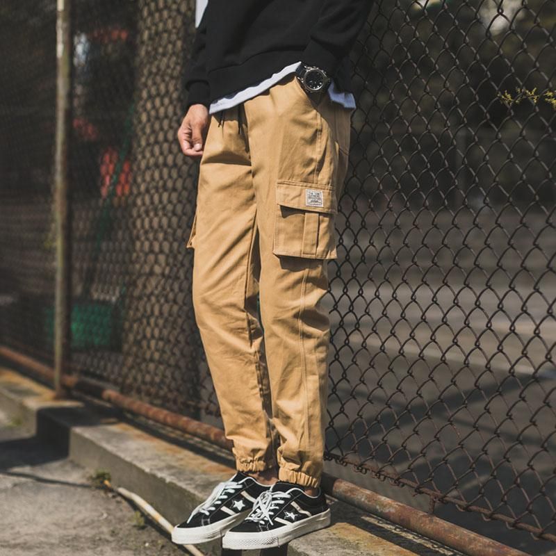 Mens Pants Black Gray Khaki Cargo Urban 