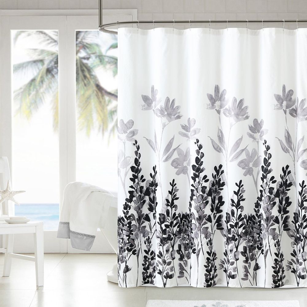 CPE Casting Flowers Shower Curtain with 8 rings 180 x 180 cm 