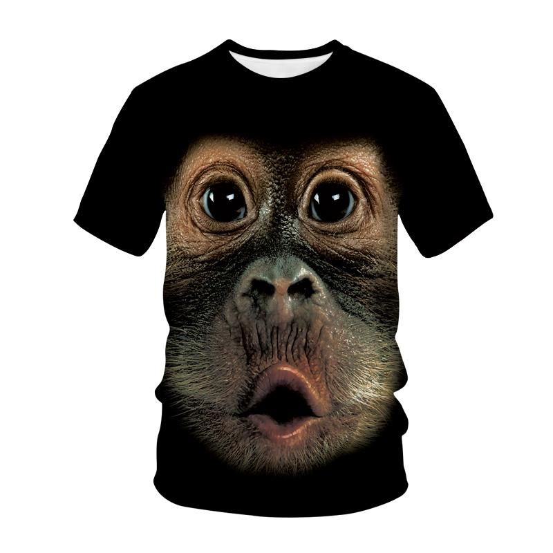 Men's T-Shirts 2021 Brand Naughty Monkey Gorilla Oversized T-shirt Street  Hip-hop Couple Harajuku Children Cartoon