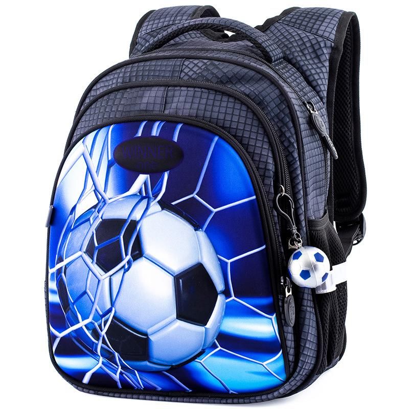 School Bags Cartoon 3D Football Kids Schoolbag Orthopedic Primary Backpacks  For Children Reflective Grade 1-3-4 Big Book Bag Pack