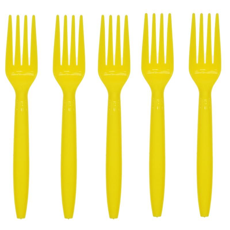 10pcs Yellow Forks.