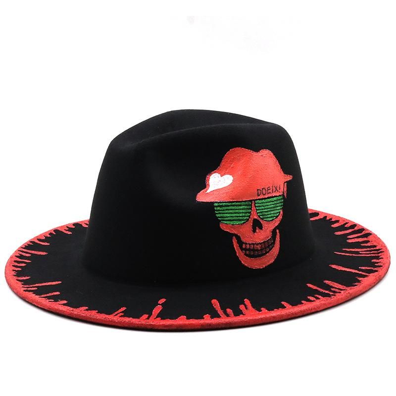 Fedoras Hand Painted Hats Unisex Fedora 