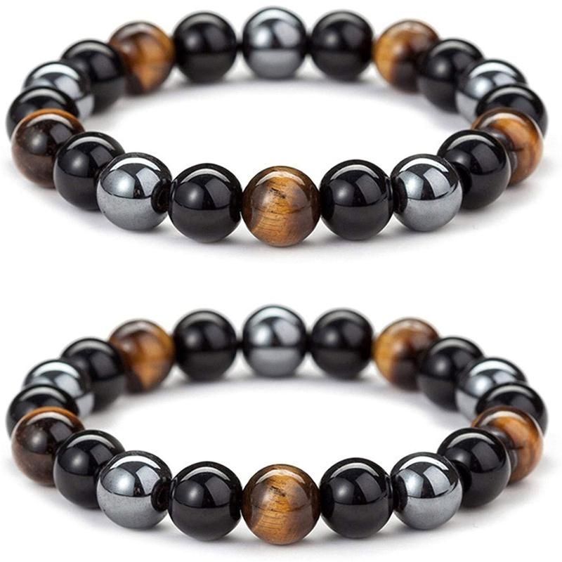 Pulsera De Roca Natural Para Hombres Energía Hematita De 68 Pulsera De Roca Natural Para Hombres Energía Hematita De 68