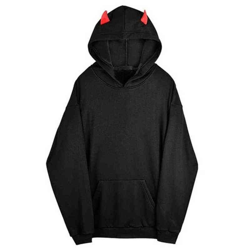 devil moletom com capuz with horns and tail