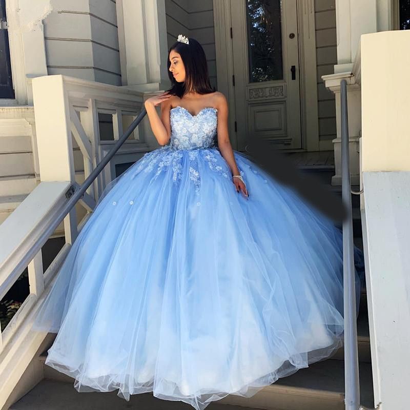 Vestidos de quinceañera azul claro dulce 15 16 bola de fiesta de cumpleaños Vestidos de quinceañera azul claro dulce 15 16 bola de fiesta de cumpleaños