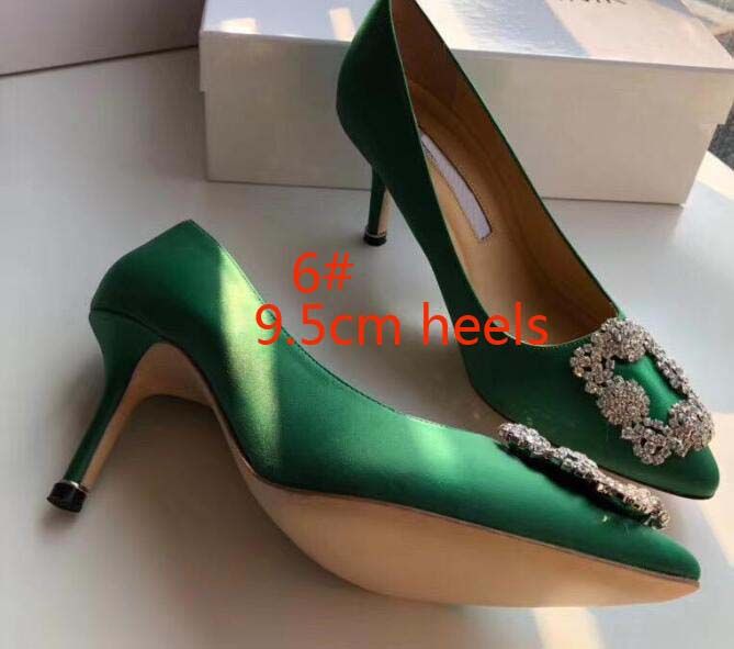 6 # зеленые 9,5 см каблуки