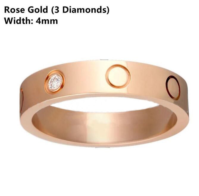 Ouro rosa de 4 mm com diamante