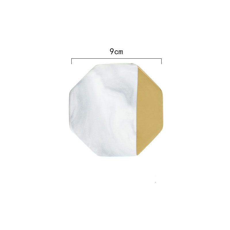 Marbre blanc - Or hexagonal