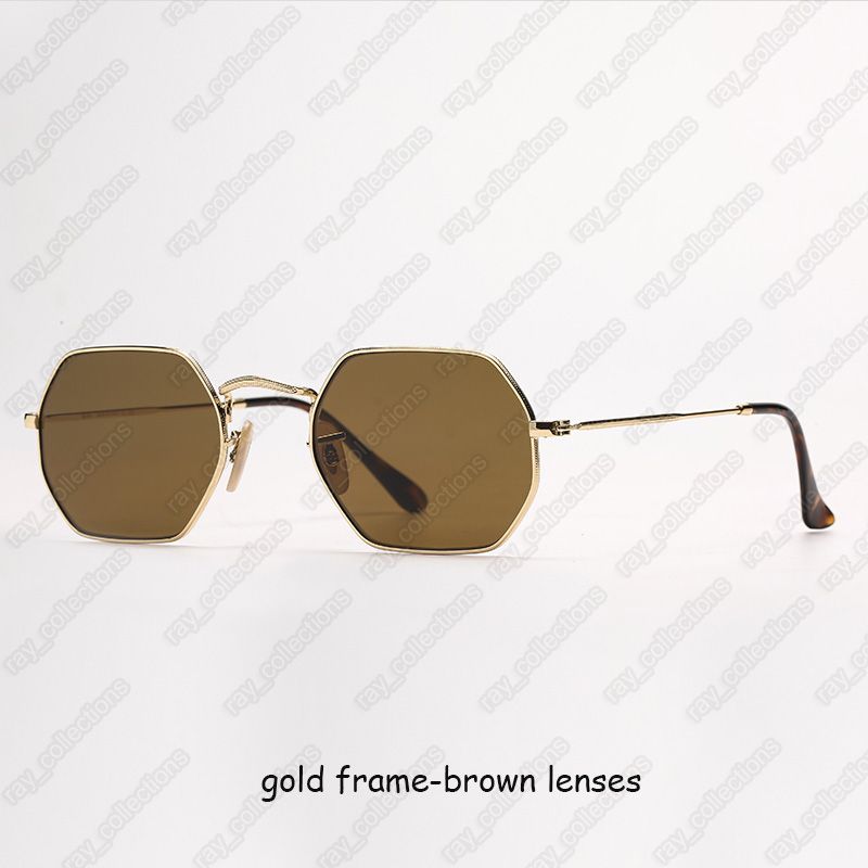 gold frame-brown lenses