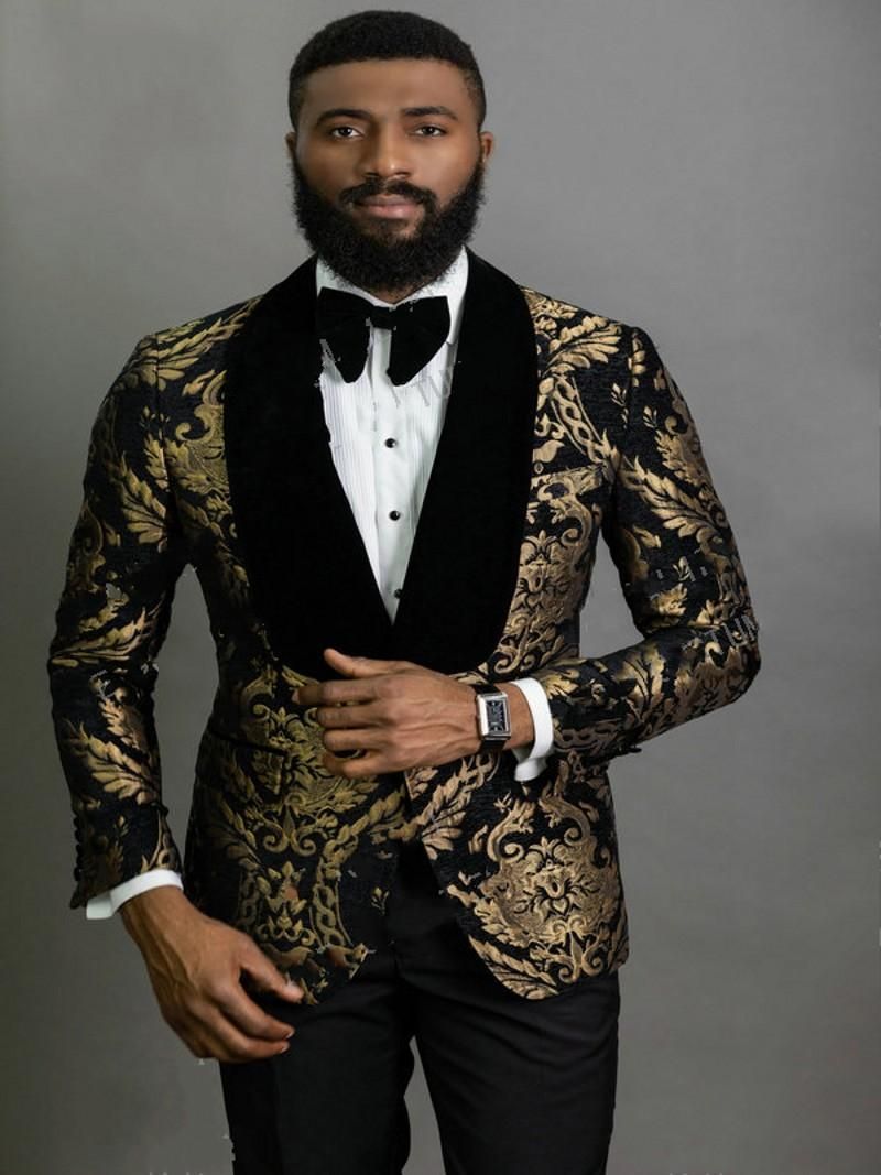 mens gold and black suit jacket