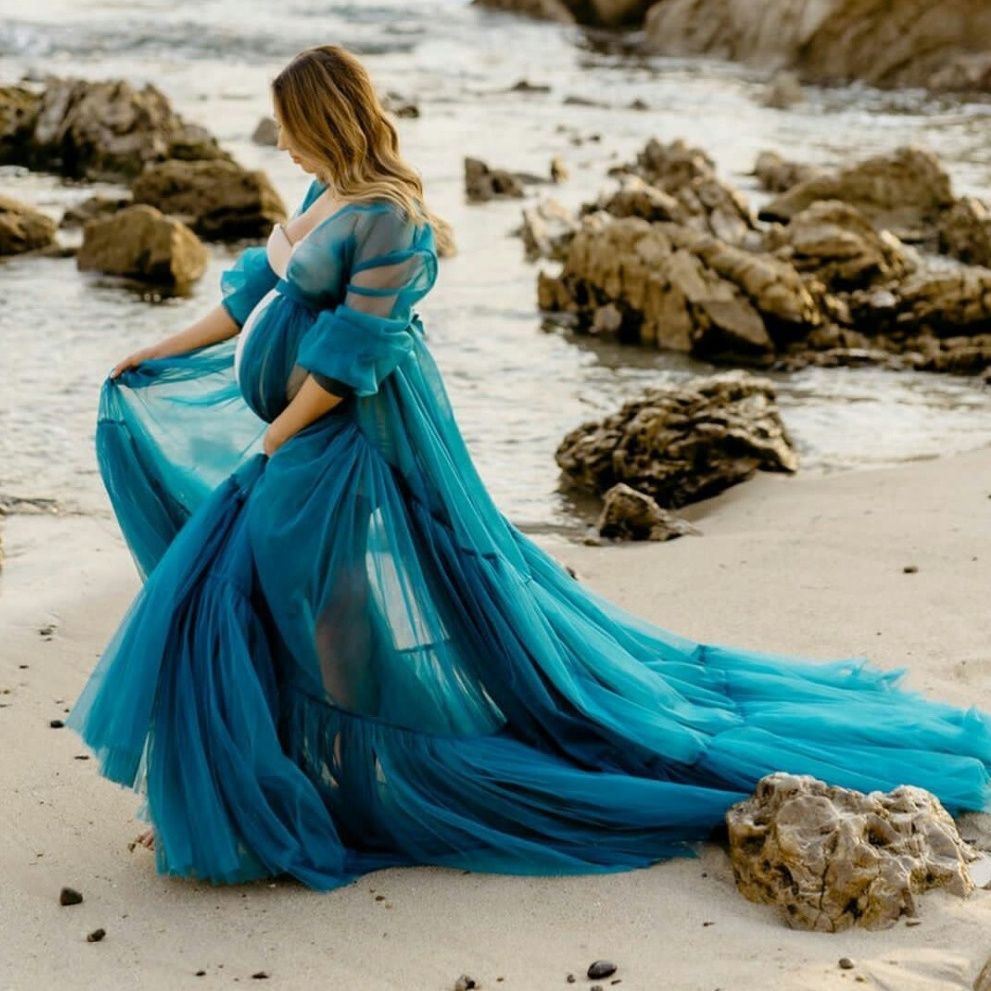 Compra 2022 Vestidos De Fiesta De Las Mujeres Embarazadas Mangas Largas  Maternidad Robas De Maternidad Para Fotos De Fotos Tallas Grandes Elegantes  Vestidos De Noche Barato | Entrega Rápida Y Calidad | Es.Dhgate