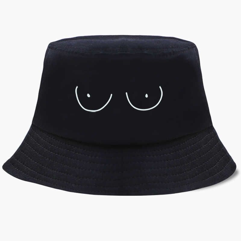 Different Sorts of Boobs PatternSun Hat Bucket Style Men Women Foldable Beach Hat Sun Protection Fishermans Hat