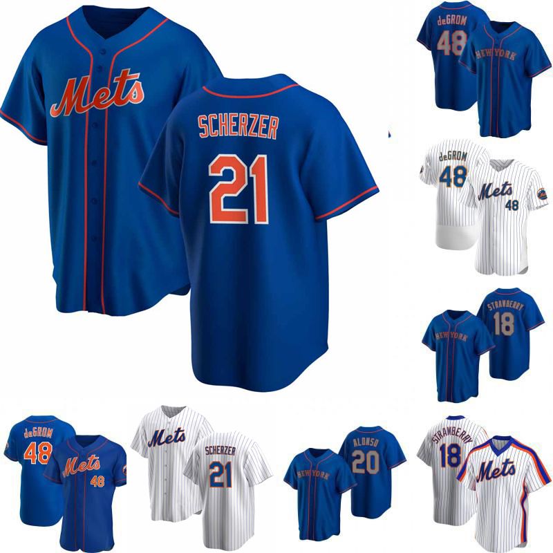 Chemise De Baseball à Manches Courtes Elite pour Homme JMING Maillot Baseball Homme Mets 18 Strawberry 20 Alonso Uniforme De Baseball pour Homme Jersey