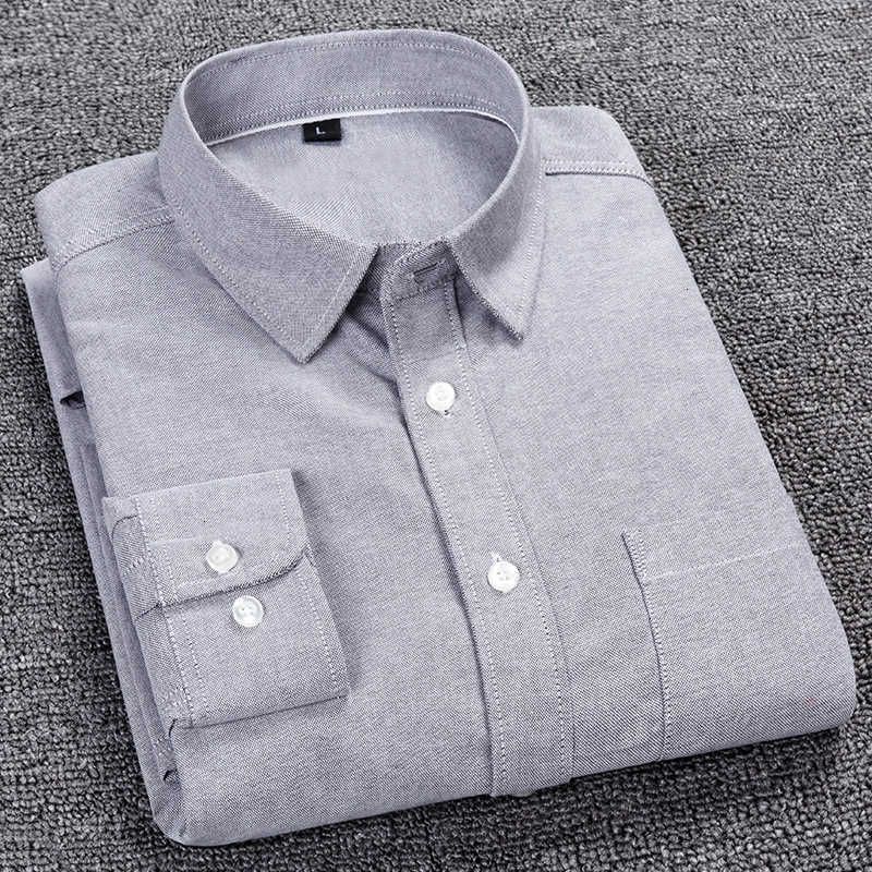 Camisa de algodón Oxford de 100% para hombre,camisa informal #Gray Camisa de algodón Oxford de 100% para hombre,camisa informal #Gray
