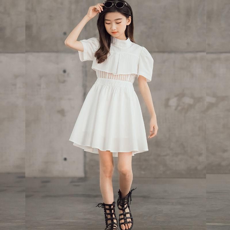 Blanco Negro 100% algodón Vestidos grandes vestidos adolescentes niños ropa 2021 moda niños vestido de Blanco Negro 100% algodón Vestidos grandes vestidos adolescentes niños ropa 2021 moda niños vestido de