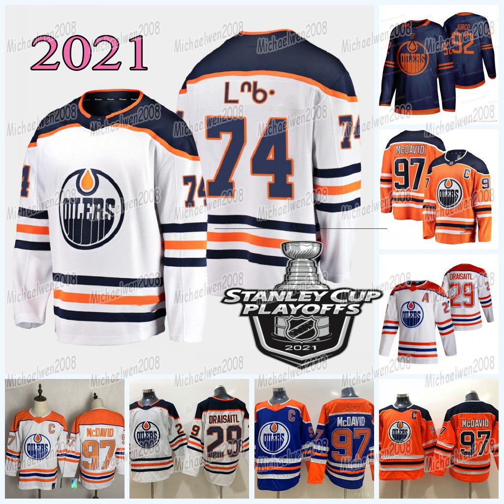 2021 Edmonton Oilers 2021 Stanley Cup Playoffs Jersey Connor McDavid Leon Draisaitl Gaetan Haas
