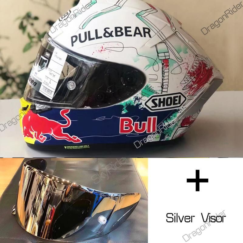 with silver visor