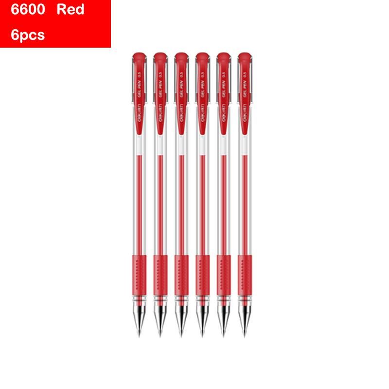 Kırmızı 6 adet jel kalem çok renkli