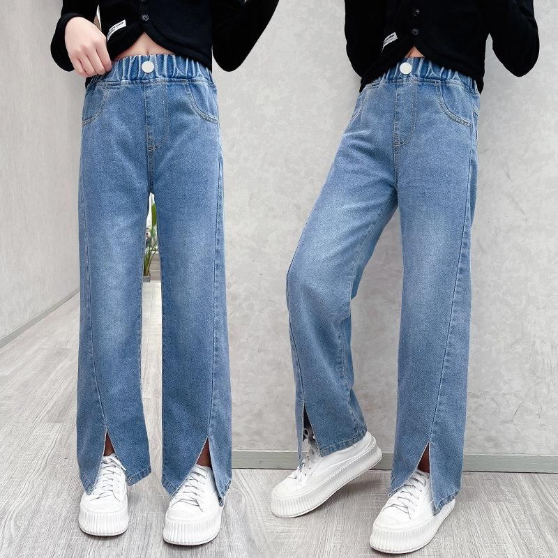Compre Jeans Niños Para Niños Denim Pantalones Largos Primavera Otoño  Pantalones Divididos Pantalones Adolescentes Muchachas Adolescentes Estilo  Coreano Ropa Casual Suelto 5 14 Años A 22,22 € Del Jincaoyu | Es.Dhgate.Com