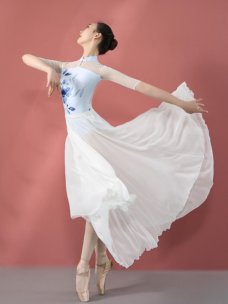 Vestido De Ballet De Ballet De Escenario Blanco Bailarina De Mujer Pearl Chiffon Danza Contemporánea Ropa Traje Clásico Para Niñas 45,47 € | DHgate