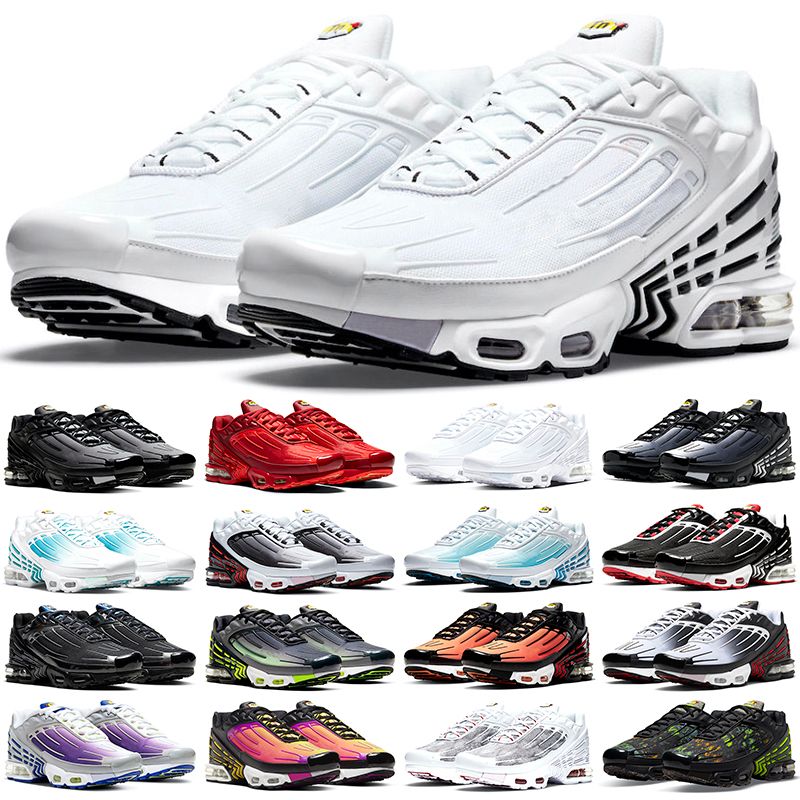 Tn Plus 3 Running Shoes Men Women Multi Swooshes Triple White