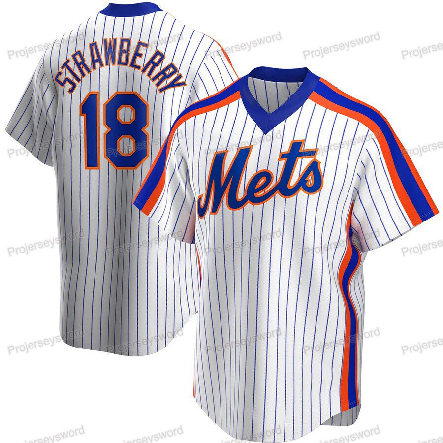 Chemise De Baseball à Manches Courtes Elite pour Homme JMING Maillot Baseball Homme Mets 18 Strawberry 20 Alonso Uniforme De Baseball pour Homme Jersey