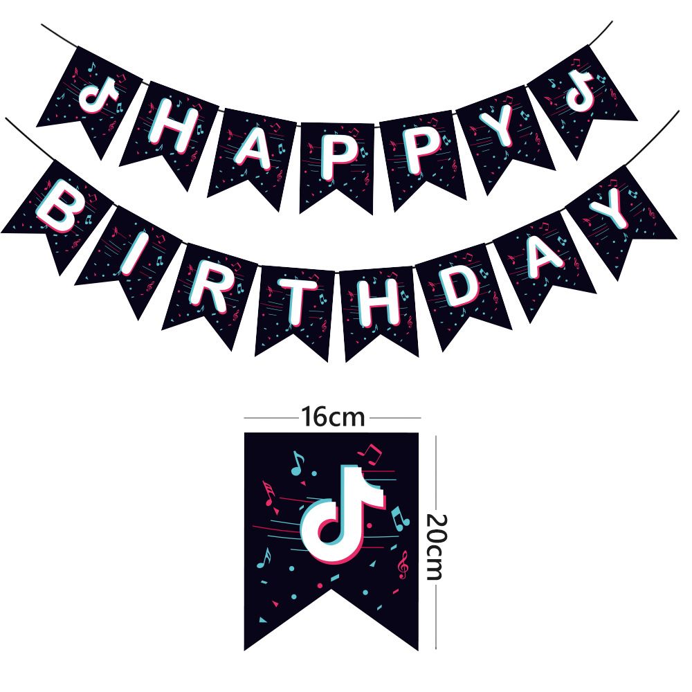 Tik Tok Themed Happy Party Decoration Set Tiktok Banner Cake Toppers Boys Girls Party Supplies From Pinnuobetter 3 84 Dhgate Com