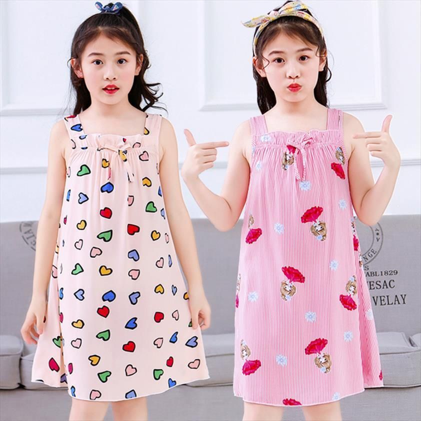 Buy Cheap Girls Dresses In Bulk From China Dropshipping Suppliers For Girls 8 10 12 Girl Dress 14 16 Years Cotton Nightdress Pajamas Dresses Children Summer Nightgown Home Clothes Kids Online At
