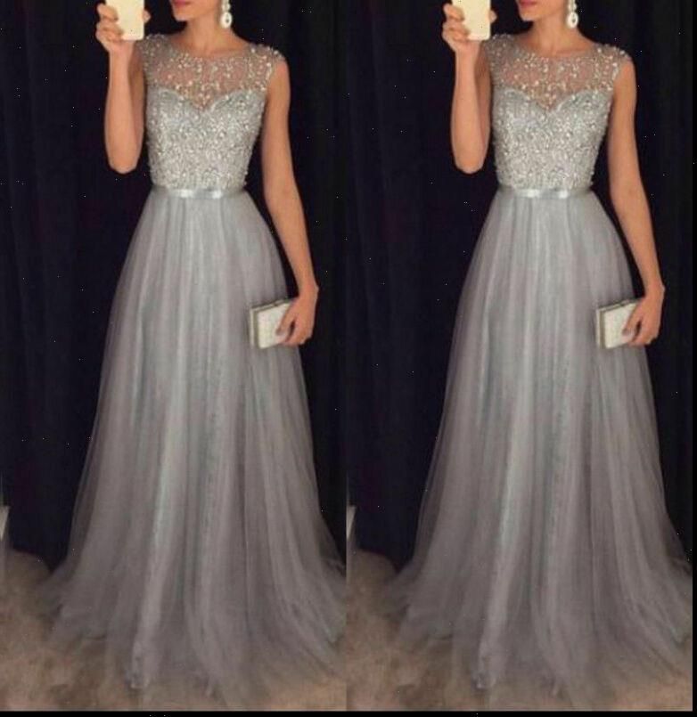 Vestido de fiesta medio largo sin mangas de encaje de malla para mujer Vestido de fiesta medio largo sin mangas de encaje de malla para mujer