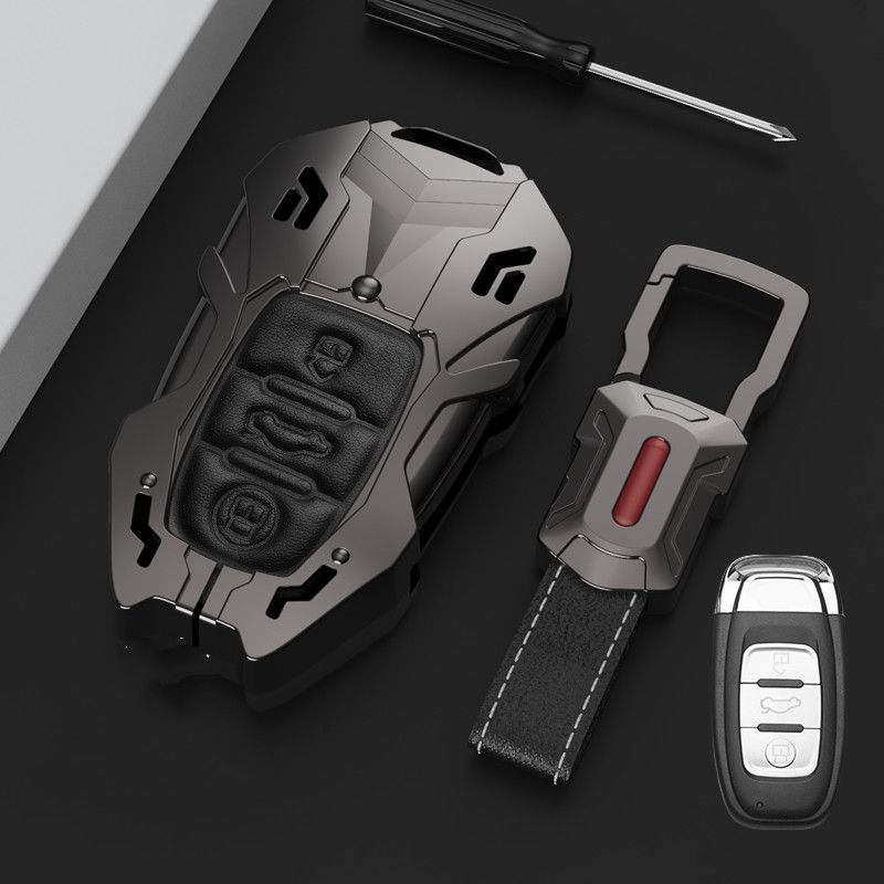 For New Audi A4 B9 A5 Q7 TT Accessories Car Key Fob Cover Case Holder Black
