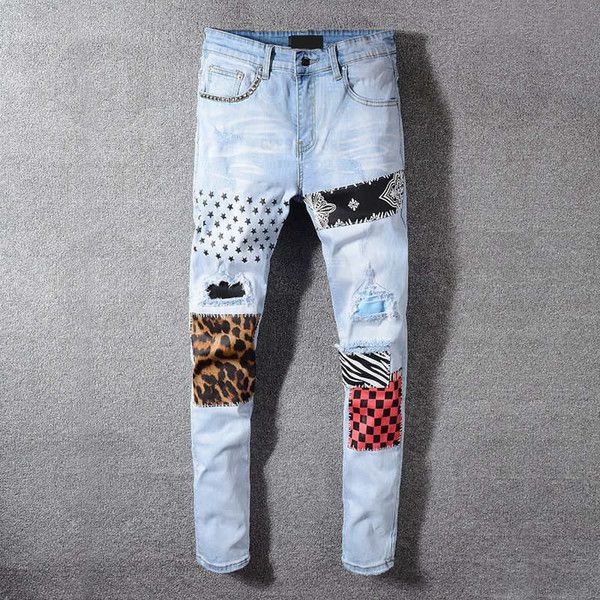 Mens Designers Jeans Distressed Ripped 