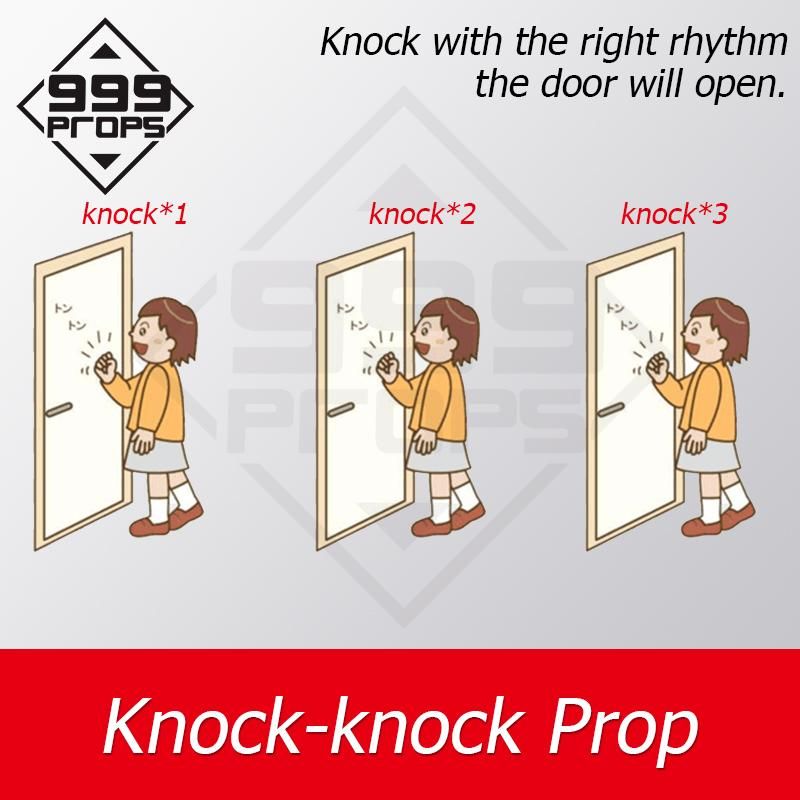 Knock Prop Escape Porte d'aventure de la salle de vie réelle dans un certain rythme pour déverrouiller les systèmes d'alarme accessoires de la chambre