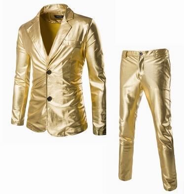 gold blazer suit