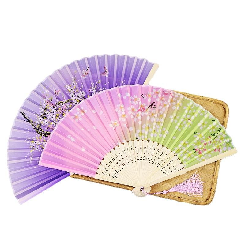 Chinese Flower Silk Lace Folding Hand Held Fan Wedding/Dancing Party Crafts Chinese Flower Silk Lace Folding Hand Held Fan Wedding/Dancing Party Crafts