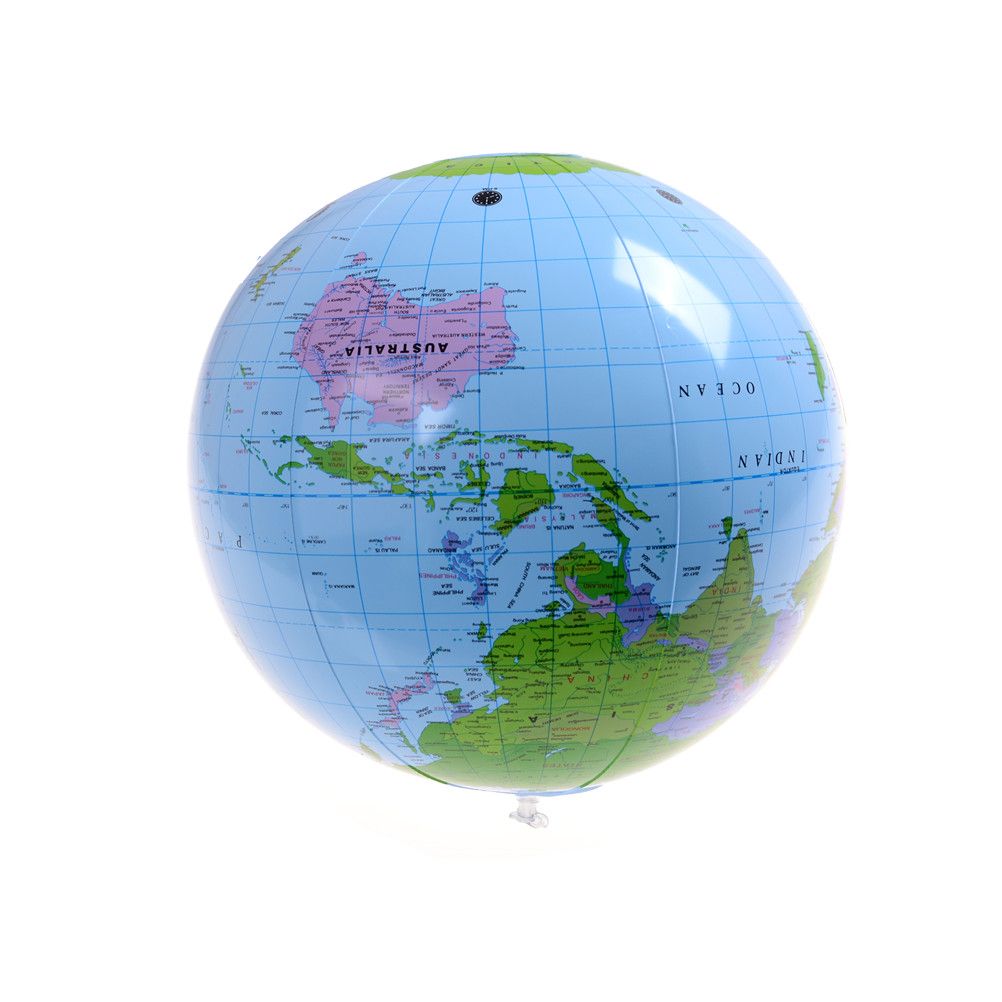 Globo inflable del mundo 40 cm Tierra Atlas Bola Mapa Geografía Juguete Mapa 