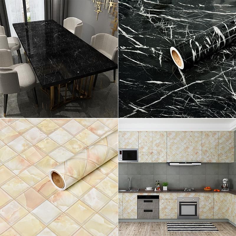 Marble Wallpaper Table Kitchen Cupboard Waterproof Wall Stickers Home Decor 