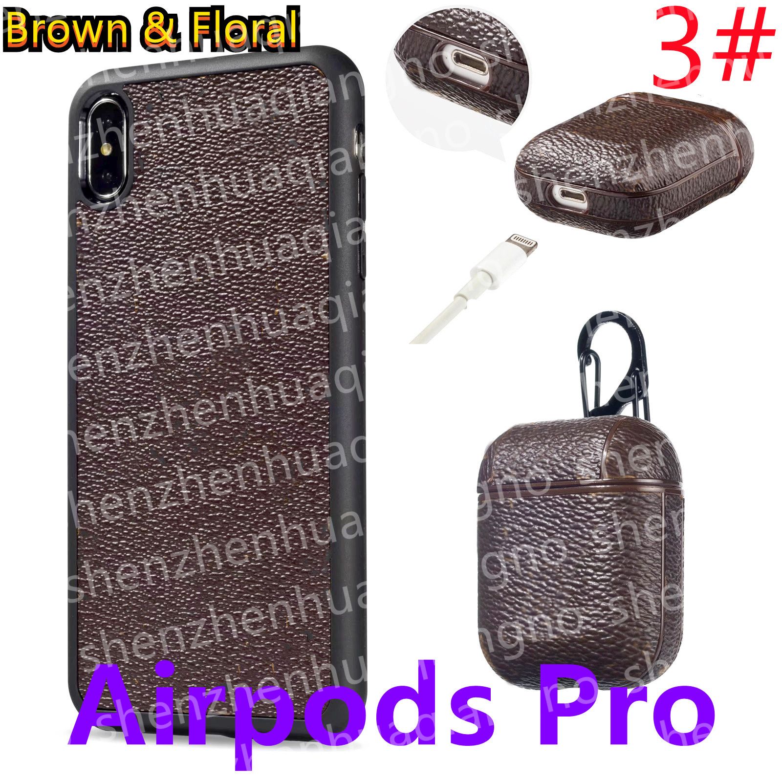 3#[L] Airpods Pro Brown Flower