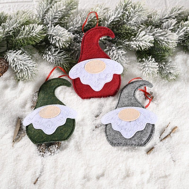 Forest Elderly Santa Ornaments: Miniature Christmas Decorations