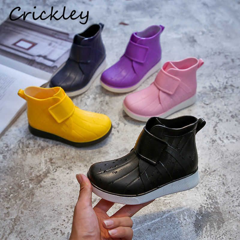 Zapatillas de lluvia impermeable de moda para niños sólidos Zapatos de a prueba de