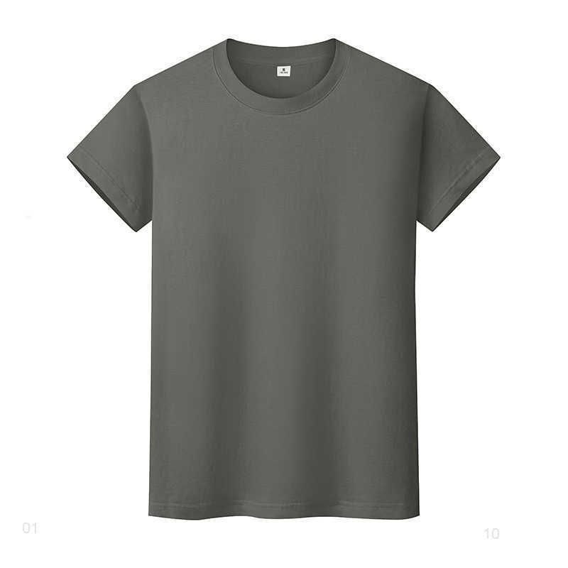 ラウンドネックソリッドカラーTシャツ夏のコットンボトムリングシャツ半袖メンズとレディース半袖UTN5IBW