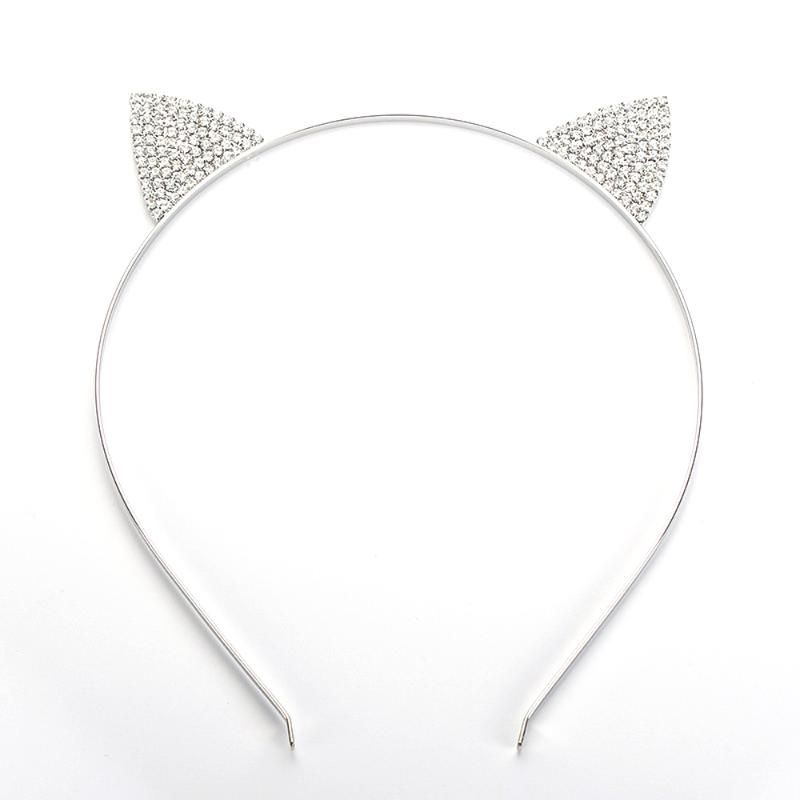 Hair Clips & Barrettes Japanese Korean Cute Cat Ears Crystal Headband  Accessories For Girls Temperament Diamond Head Wear Birthday Party Jew
