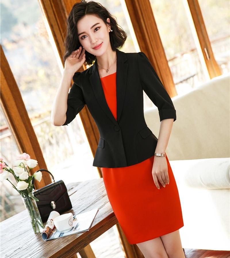 Vestidos de trabajo Trajes de vestir de mujeres formales para mujeres Negocio Blazer Black Blazer y Vestidos de trabajo Trajes de vestir de mujeres formales para mujeres Negocio Blazer Black Blazer y