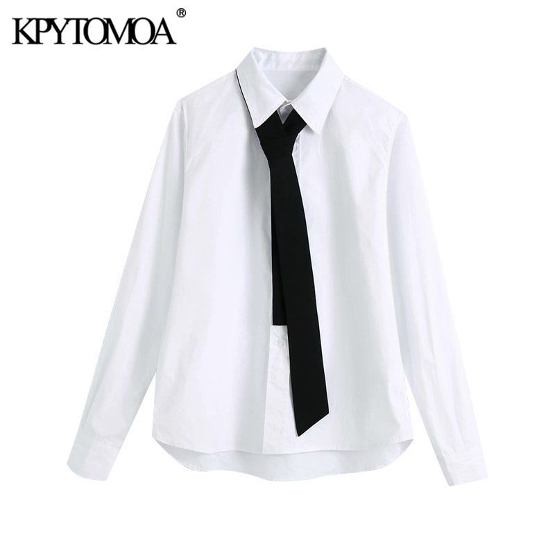 De nada Humildad Elástico Moda de mujer con corbata blusas plisadas Vintage manga larga botones  camisetas femeninas Chic Tops 210416