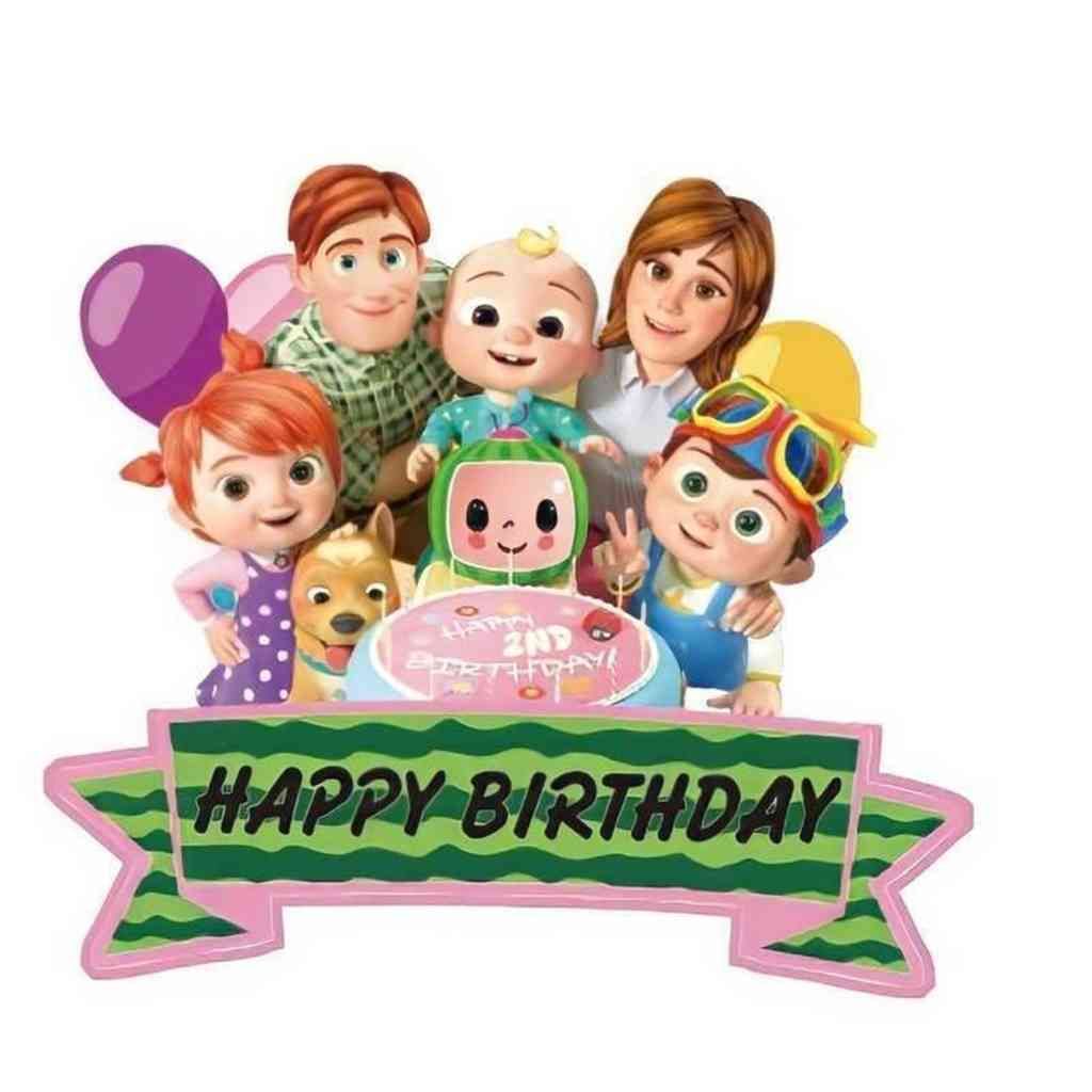Happy Birthday Cocomelon Cartoon Children's Cake Flag Party Decoration Cute Jj Boys Family Rainbow Kids Birthday Decorations Supplies G84AVEL Happy Birthday Cocomelon Cartoon Children's Cake Flag Party Decoration Cute Jj Boys Family Rainbow Kids Birthday Decorations Supplies G84AVEL