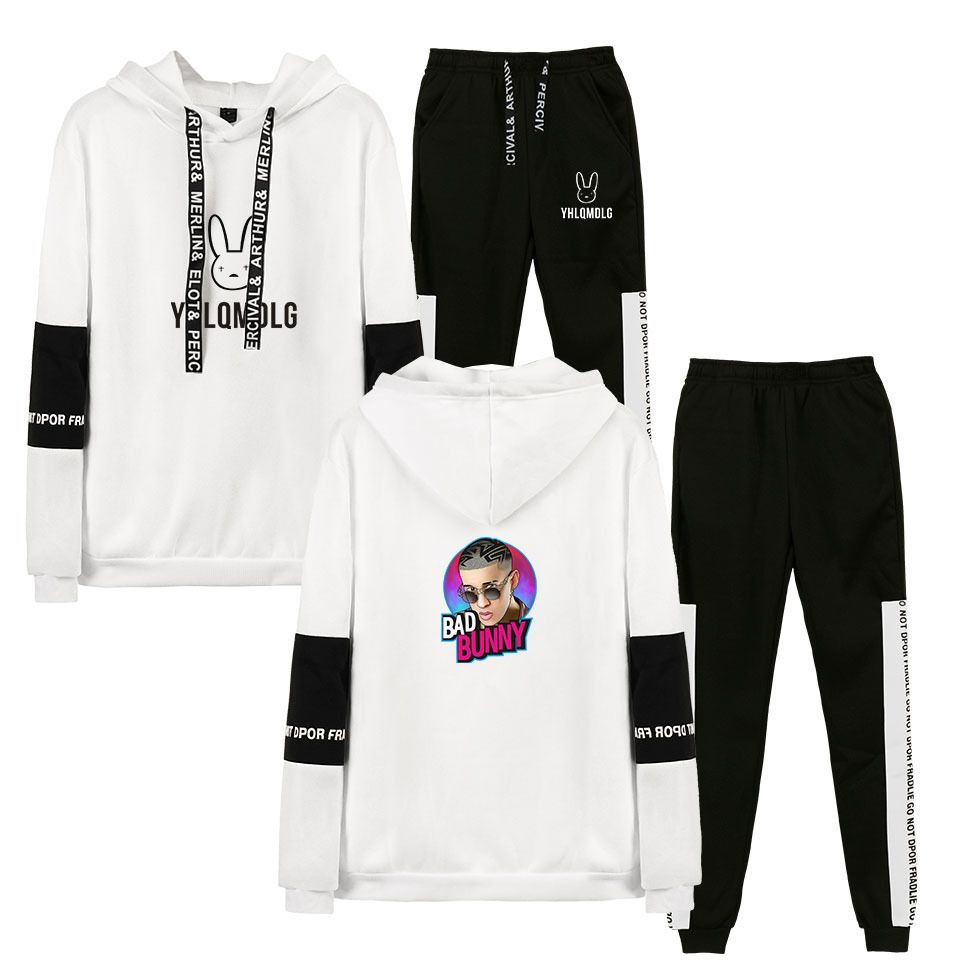 Acquistare Hip Hop Rapper Bad Bunny Tracksuit Uomo Set Di Moda Stile  Sportivo Felpa Con Cappuccio + Pantaloni Abbigliamento Da Uomo  Abbigliamento 2 Pezzi Set Economico | Consegna Veloce E Qualità | It.Dhgate