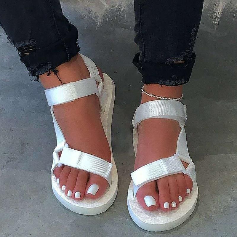 Groothandel Stijlvolle En Goedkope Kleur Dames Sandalen Zomer Schoenen Dames  Foam Platform Haak Loop Strand Sandaal Voor Vrouw Flat Met Big Size 35 43  |DHgate