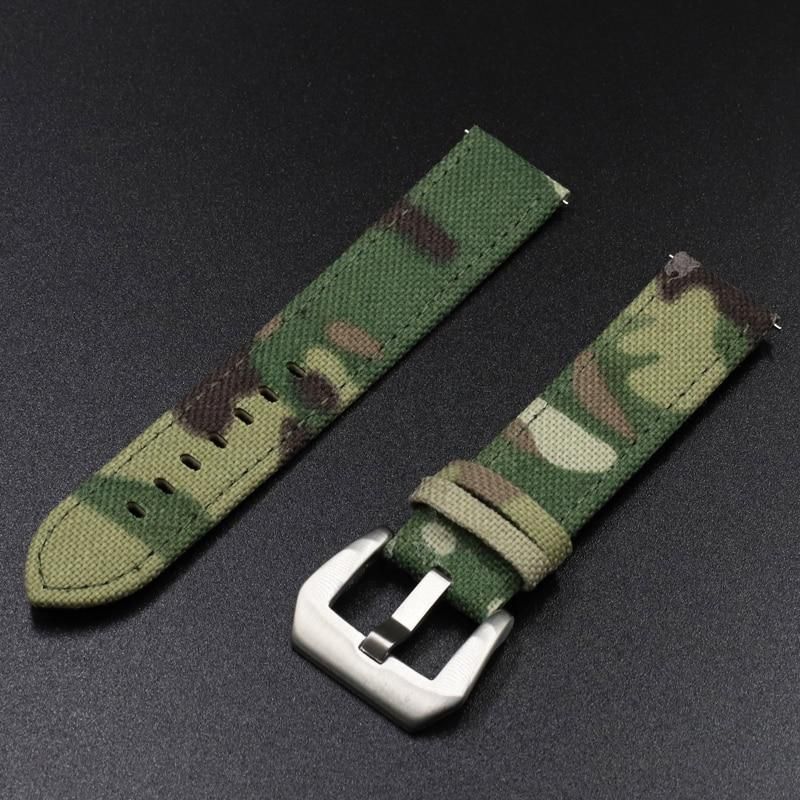 camouflage green 20mm silver buckle